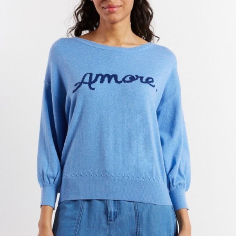 Gerard Darel Leonie “ Amore” Sweater Size‎ 2 Blue - Picture 3 of 7